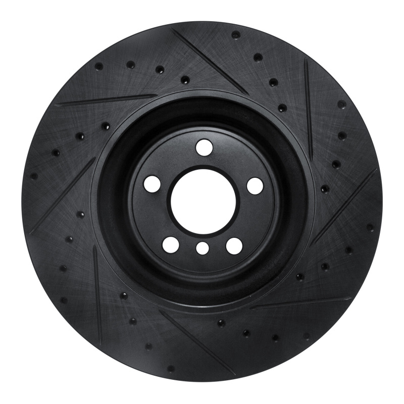 BMW 430I Brake Rotor (1) - Rear Left - R1 Concepts - Drilled & Slotted - Black - `16-`25